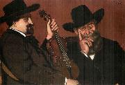 Jozsef Rippl-Ronai My Father and Lajos with Violin oil painting on canvas